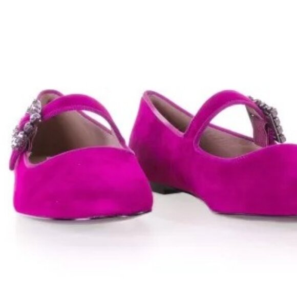 Rare BIBI LOU Ballet Essen Mary Jane Suede Flats Womens Sz 10 MSRP $200 - Picture 11 of 12